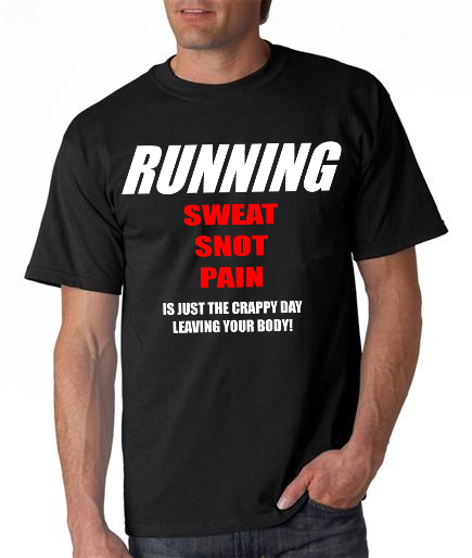 Running - Sweat Snot Pain - Mens Black Short Sleeve Shirt